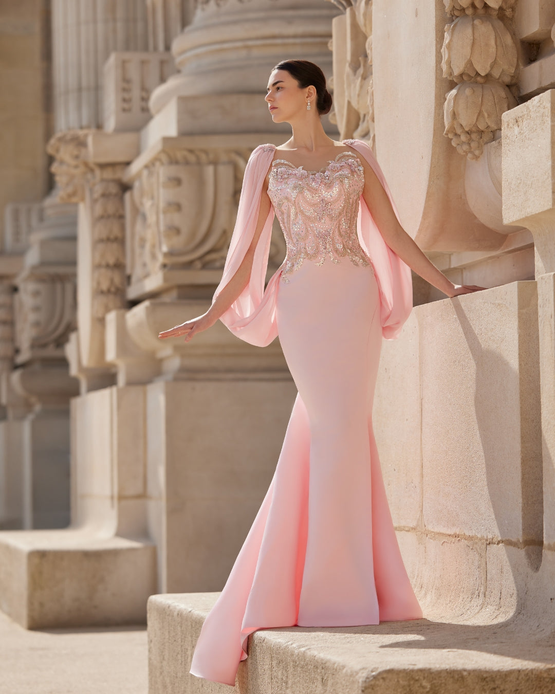 Blush Seraphine Embellished Mermaid Gown