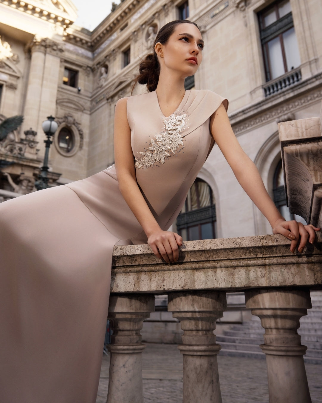 Sahara Whisper Embellished Mermaid Gown